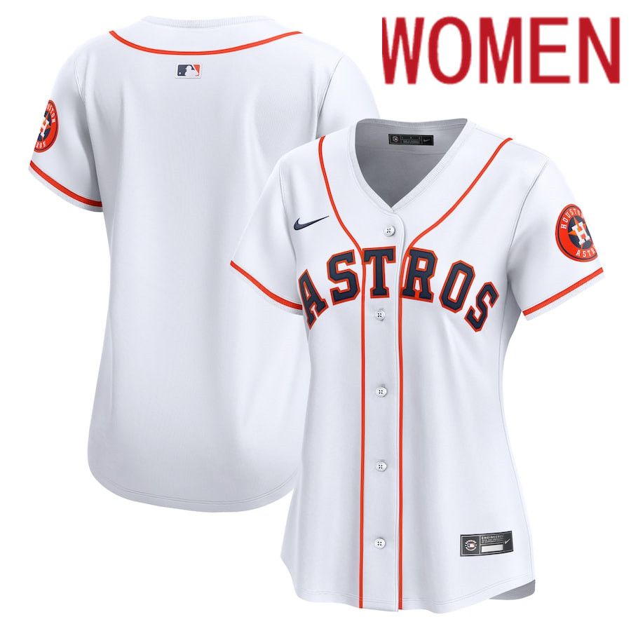 Women Houston Astros Nike White Home Limited MLB Jersey->women mlb jersey->Women Jersey